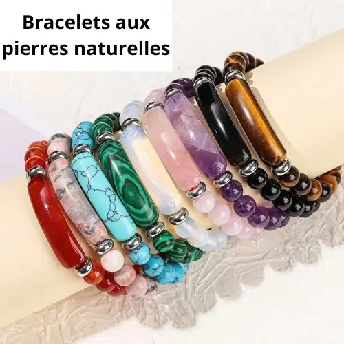Bracelet avec pierre naturelle ¦ Modèle #Rectangle - La Maison du bracelet
