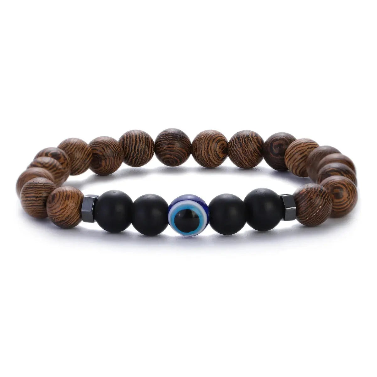 Bracelet de perles en bois ¦ Modèle #BlueEye - La Maison du bracelet