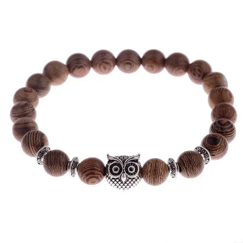 Bracelet de perles en bois ¦ Modèle #Hibou2 - La Maison du bracelet