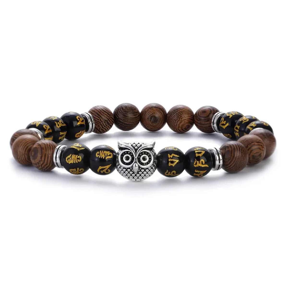 Bracelet de perles en bois ¦ Modèle #Hibou3 - La Maison du bracelet