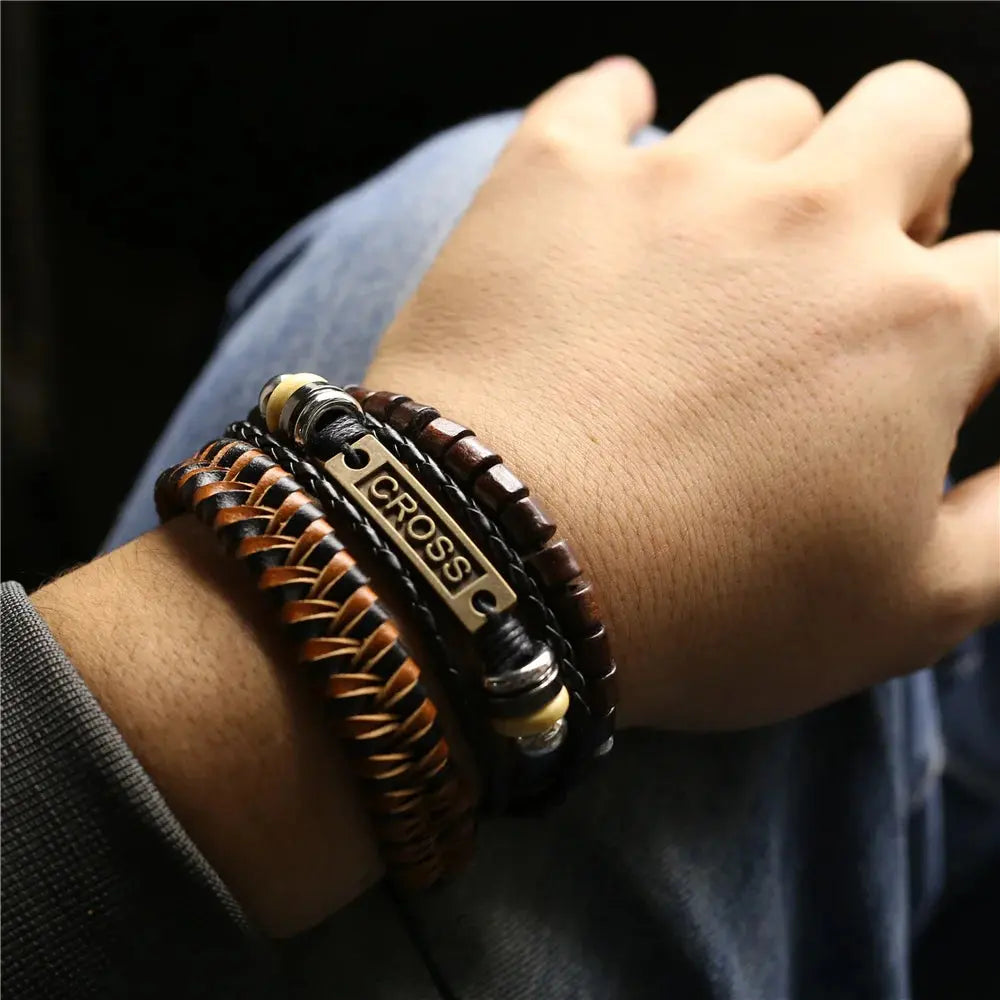 Bracelet en cuir chrétien ¦ Modèle #Croix - La Maison du bracelet