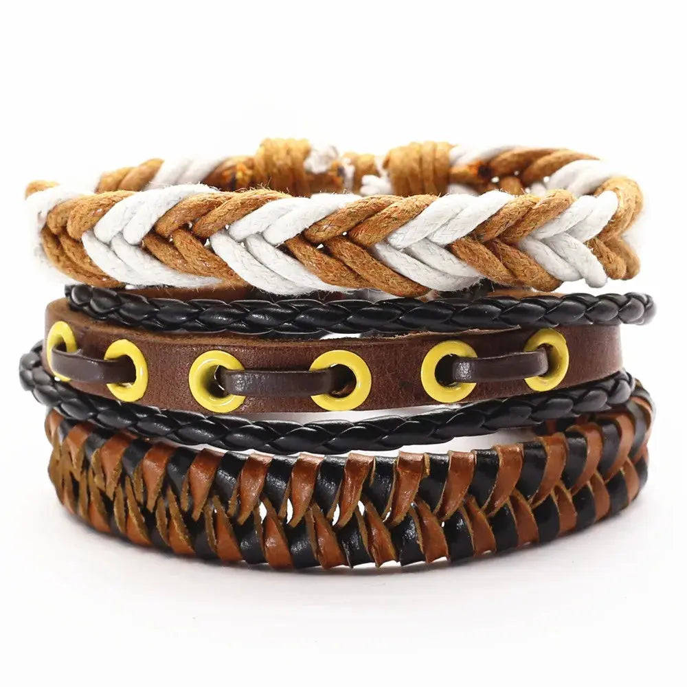 Bracelet en cuir tressé ¦ Modèle #LightBrown - La Maison du bracelet