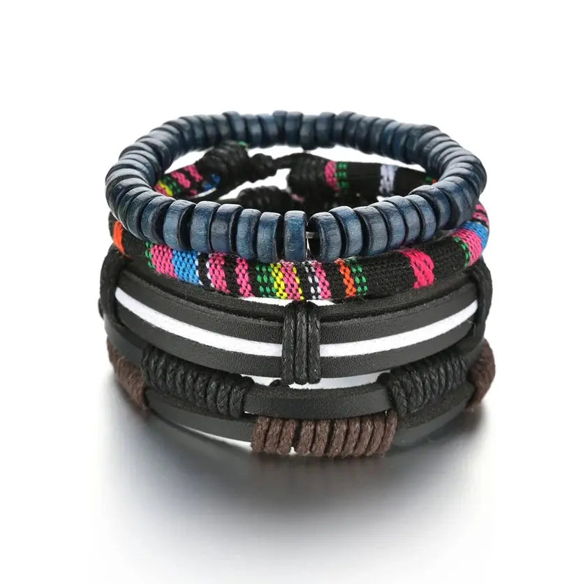 Bracelet en cuir homme en 3/4 pièces ¦ Modèle #Colors - La Maison du bracelet
