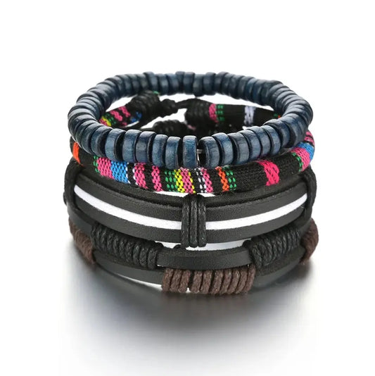 Bracelet en cuir homme en 3/4 pièces ¦ Modèle #Colors - La Maison du bracelet
