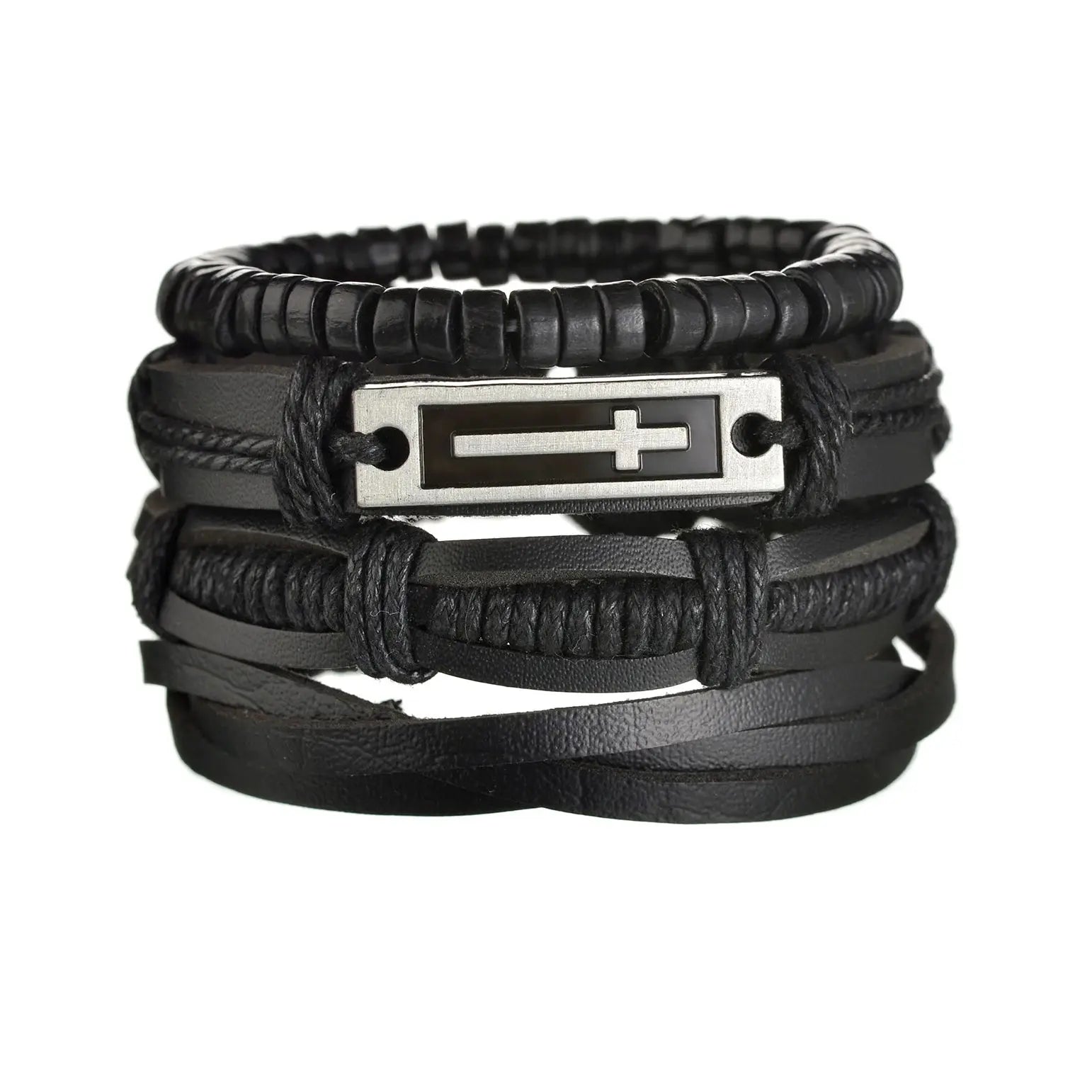 Bracelet en cuir homme en 3/4 pièces ¦ Modèle #Croyance - La Maison du bracelet