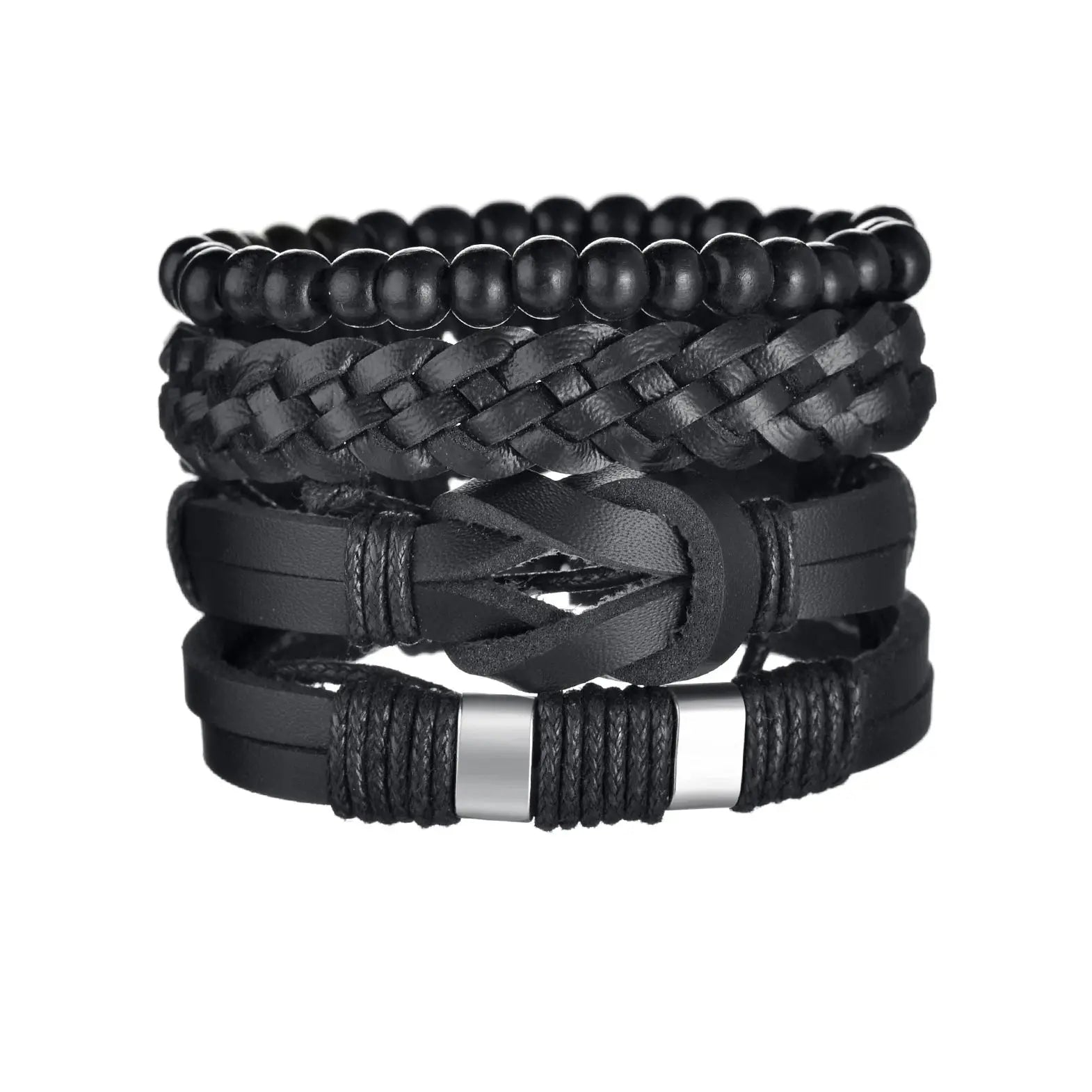 Bracelet en cuir homme en 3/4 pièces ¦ Modèle #Knot - La Maison du bracelet