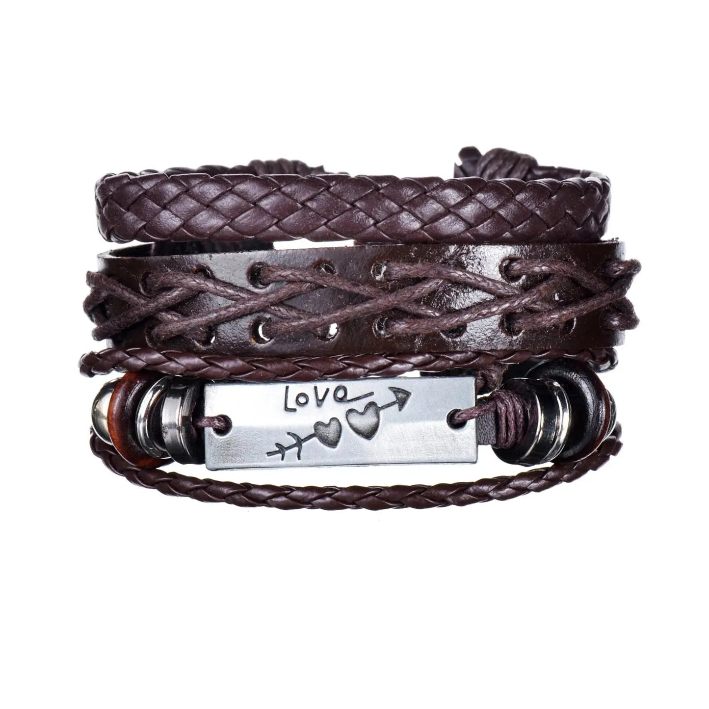 Bracelet en cuir homme en 3/4 pièces ¦ Modèle #Love - La Maison du bracelet