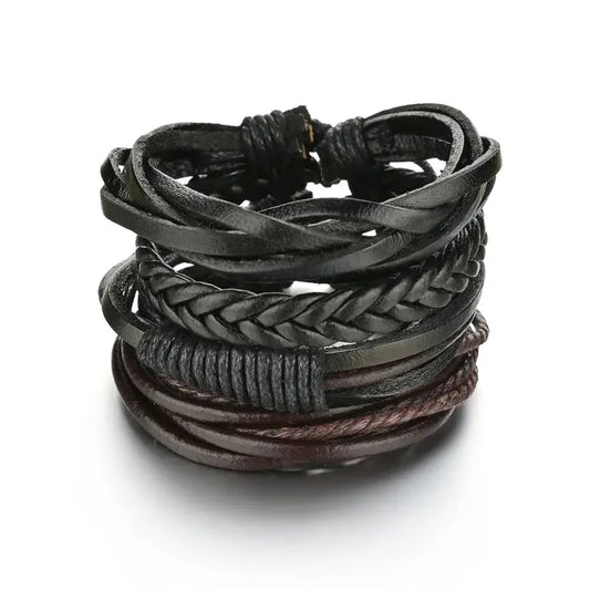 Bracelet en cuir homme en 3/4 pièces ¦ Modèle #Mixte - La Maison du bracelet