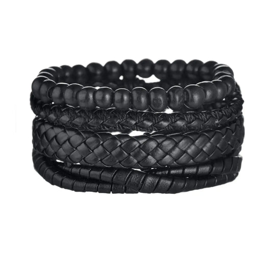 Bracelet en cuir homme en 3/4 pièces ¦ Modèle #Snake - La Maison du bracelet