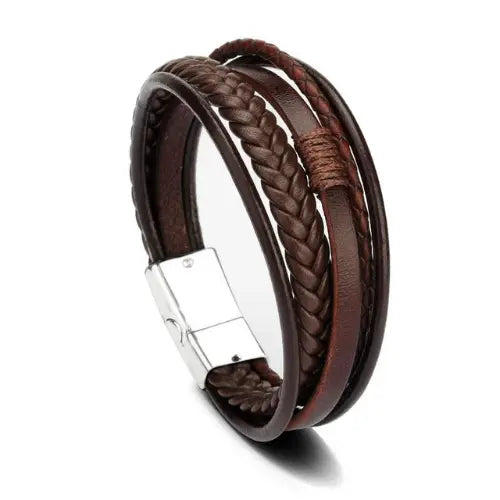 Bracelet en cuir pour homme ¦ Modèle #Brown - La Maison du bracelet