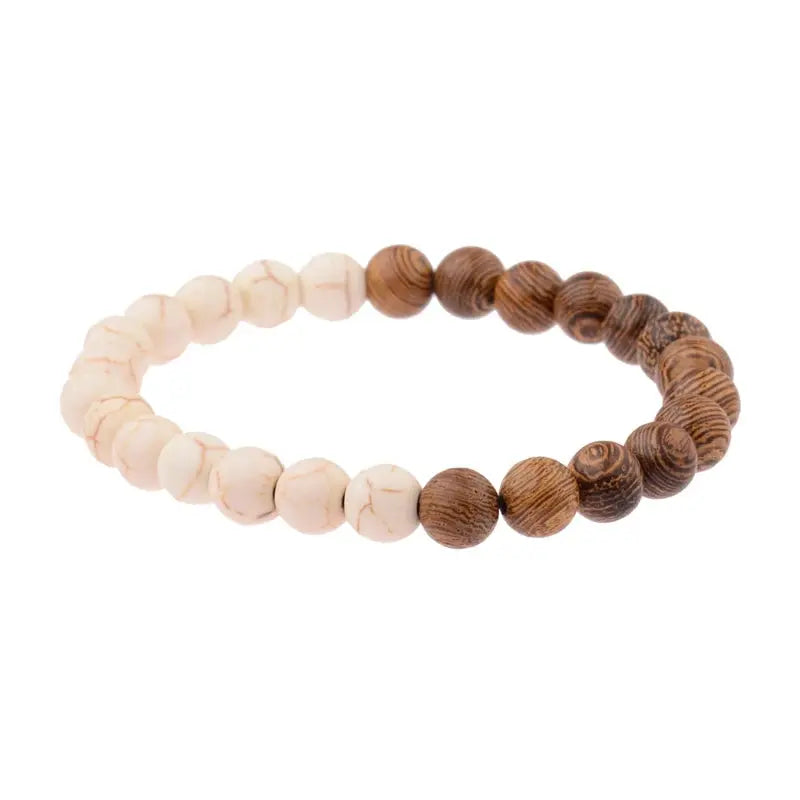 Bracelet de perles en bois ¦ Modèle #DarkWhite - La Maison du bracelet