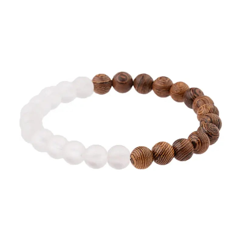 Bracelet de perles en bois ¦ Modèle #PureWhite - La Maison du bracelet