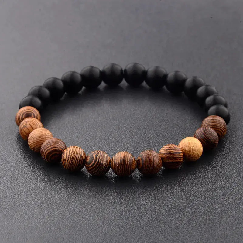 Bracelet de perles en bois ¦ Modèle #ShinyBlack - La Maison du bracelet