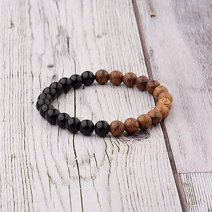 Bracelet de perles en bois ¦ Modèle #ShinyBlack - La Maison du bracelet