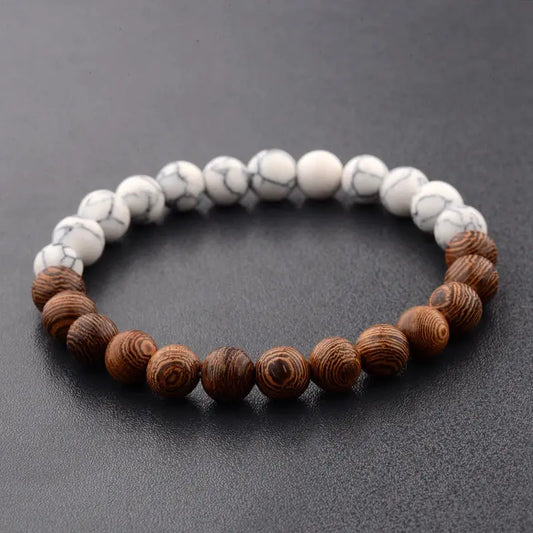 Bracelet de perles en bois ¦ Modèle #YingYang - La Maison du bracelet