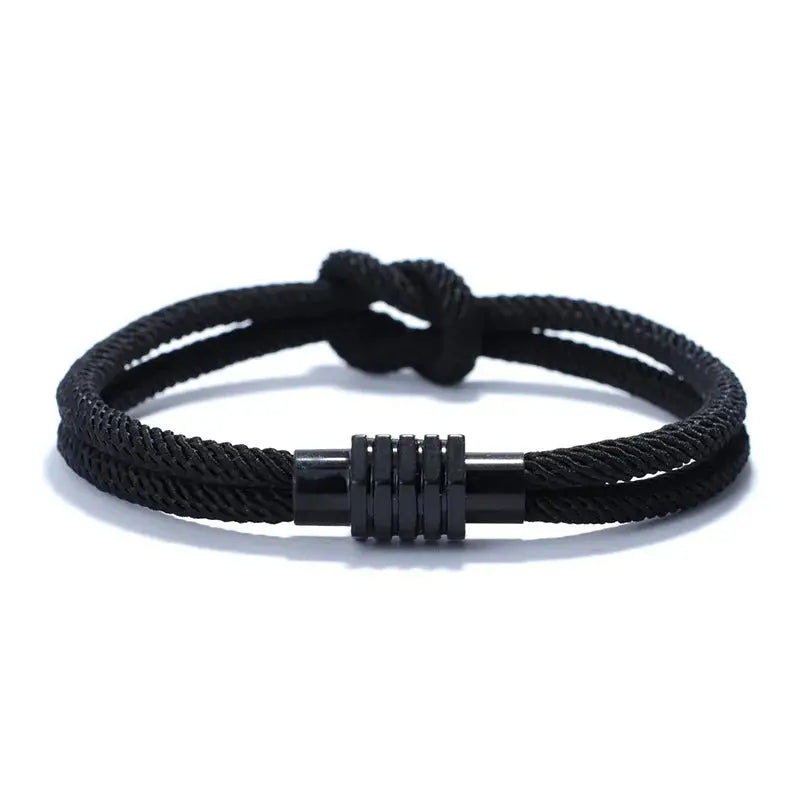 Bracelet en corde pour homme ¦ Modèle #Black - La Maison du bracelet