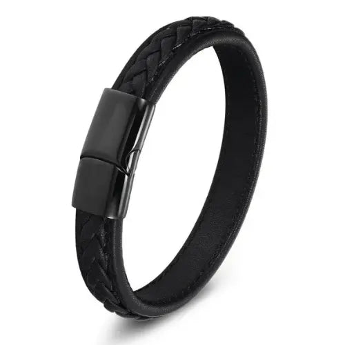 Bracelet en cuir fin pour homme ¦ Modèle #Black - La Maison du bracelet