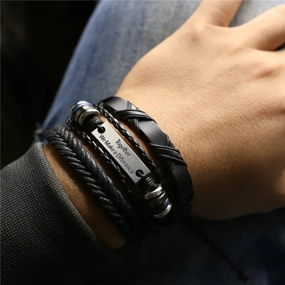 Bracelet en cuir homme ¦ Modèle #Together - La Maison du bracelet