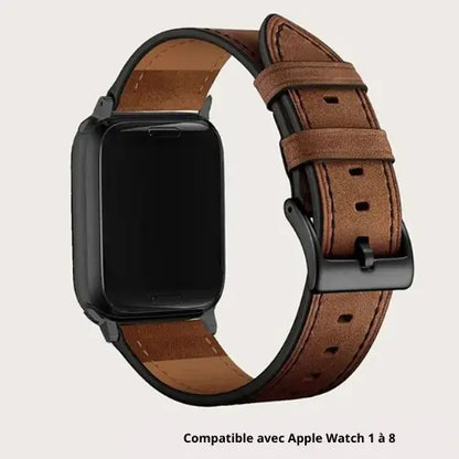 Bracelet en cuir pour Apple Watch ¦ Modèle #Sobre - La Maison du bracelet