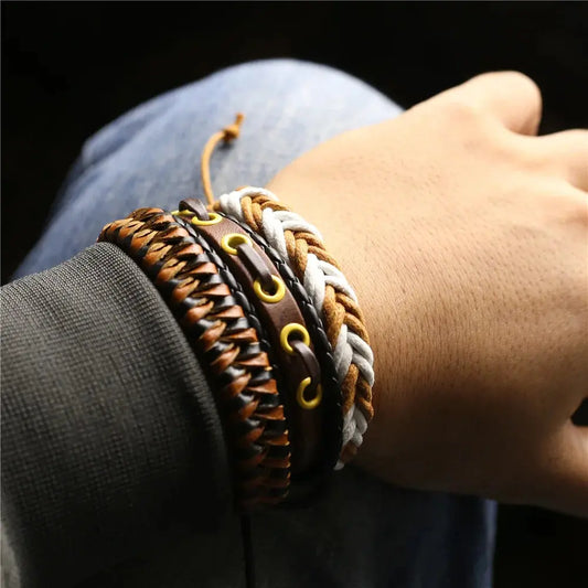 Bracelet en cuir tressé ¦ Modèle #LightBrown - La Maison du bracelet