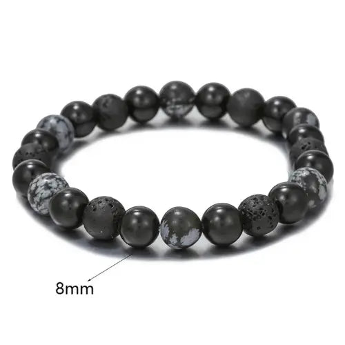 Bracelet en perles pour homme ¦ Modèle #GreyLava - La Maison du bracelet