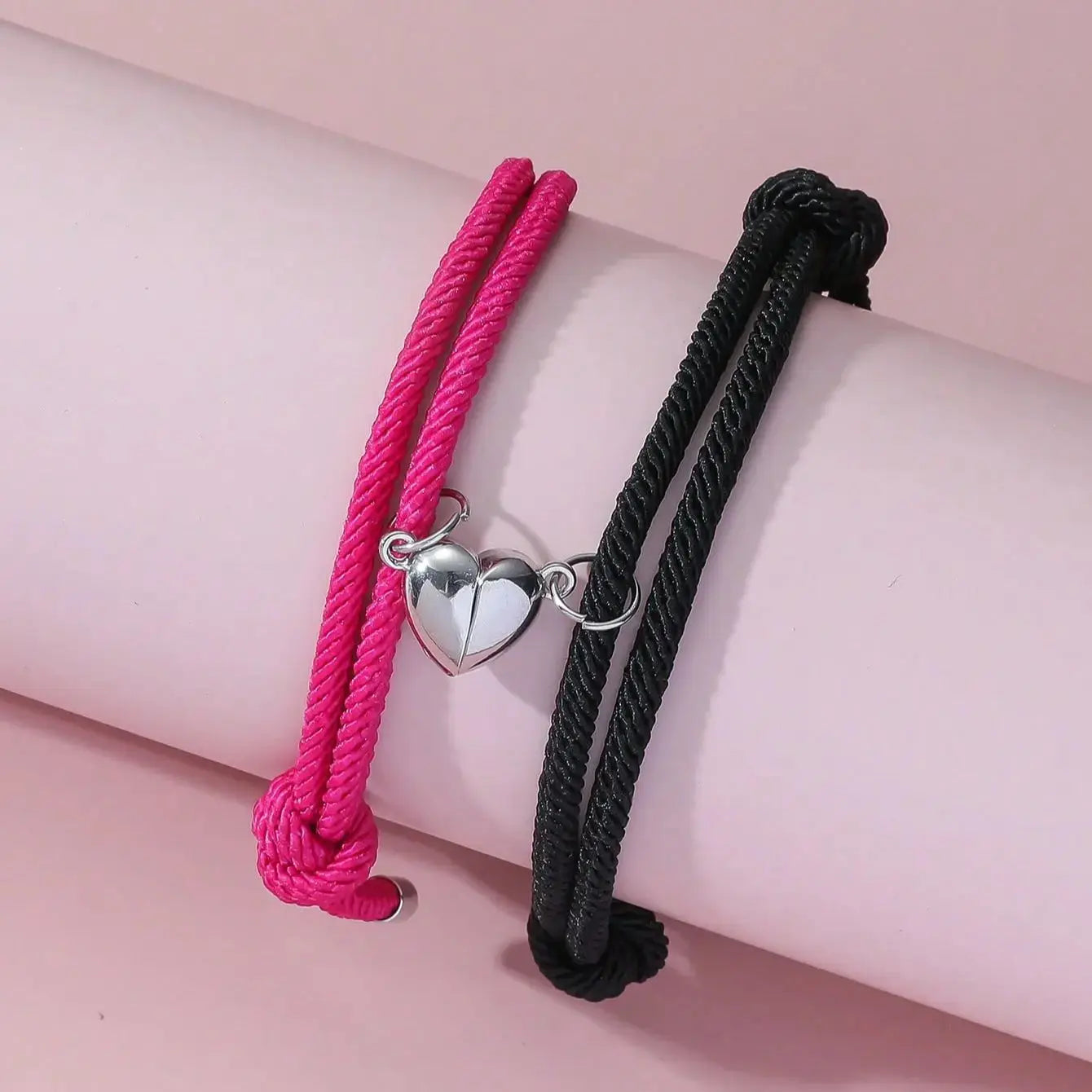 Bracelet pour couple ¦ Modèle #BlackandPink - La Maison du bracelet