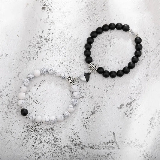 Bracelet pour couple ¦ Modèle #WhiteandBlack - La Maison du bracelet