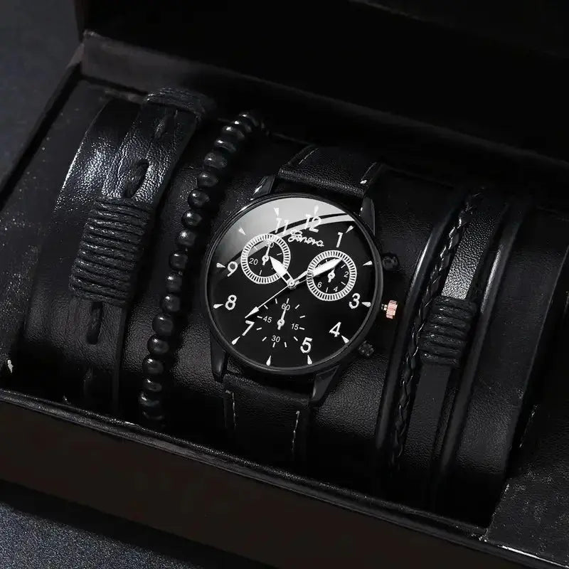 Coffret cadeau montre et bracelet pour homme ¦ Modèle #BlackWon - La Maison du bracelet