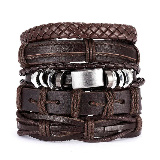 Bracelet en cuir homme en 3/4 pièces  - La Maison du Bracelet