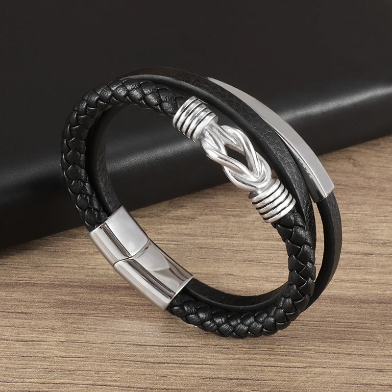 Bracelet en cuir chrétien pour homme - La Maison du Bracelet