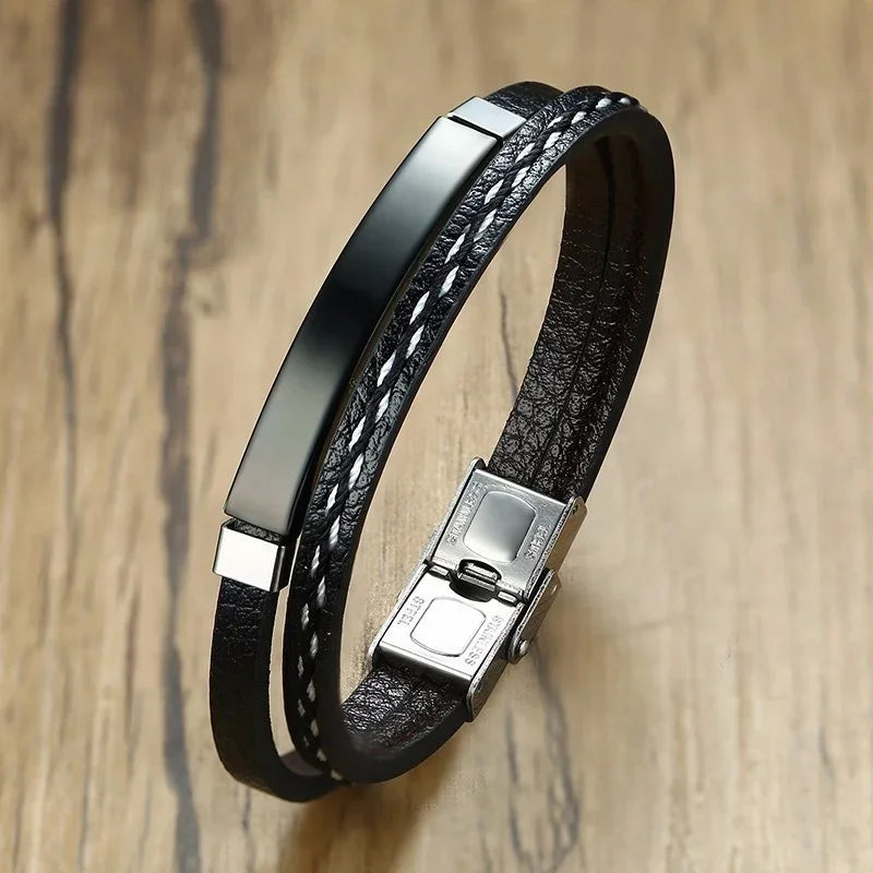 Bracelet en cuir classe pour homme - La Maison du Bracelet